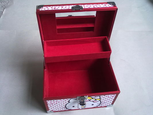 Het draagbare Roze Professionele Kosmetische Geval past Fluweelvoering aan